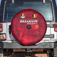 Belgium Spare Tire Cover with Football Red Map Crest Rose Spirit