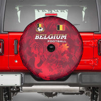 Belgium Spare Tire Cover with Football Red Map Crest Rose Spirit