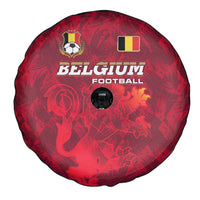 Belgium Spare Tire Cover with Football Red Map Crest Rose Spirit