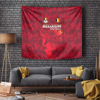 Belgium Tapestry with Football Red Map Crest Rose Spirit