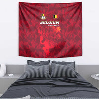 Belgium Tapestry with Football Red Map Crest Rose Spirit