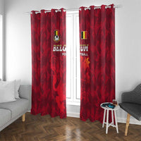 Belgium Window Curtain with Football Red Map Crest Rose Spirit