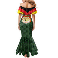 Belgium Family Matching Mermaid Dress and Hawaiian Shirt with Royal Coat of Arms Crown Lion Red Green Checker Spirit