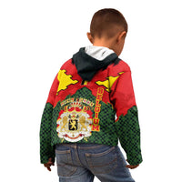 Belgium Kid Hoodie with Royal Coat of Arms Crown Lion Red Green Checker Spirit
