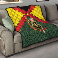 Belgium Quilt with Royal Coat of Arms Crown Lion Red Green Checker Spirit