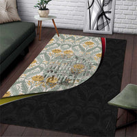 Belgium Area Rug with Grand Place Brussels Art Nouveau Floral Spirit