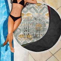 Belgium Beach Blanket with Grand Place Brussels Art Nouveau Floral Spirit
