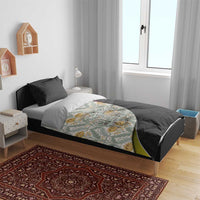 Belgium Bedding Set with Grand Place Brussels Art Nouveau Floral Spirit