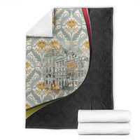 Belgium Blanket with Grand Place Brussels Art Nouveau Floral Spirit