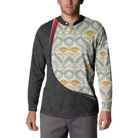 Belgium Button Sweatshirt with Grand Place Brussels Art Nouveau Floral Spirit