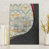 Belgium Canvas Wall Art with Grand Place Brussels Art Nouveau Floral Spirit