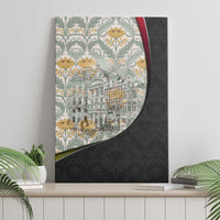Belgium Canvas Wall Art with Grand Place Brussels Art Nouveau Floral Spirit