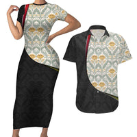 Belgium Couples Matching Short Sleeve Bodycon Dress and Hawaiian Shirt with Grand Place Brussels Art Nouveau Floral Spirit