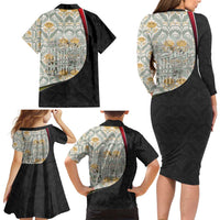 Belgium Family Matching Long Sleeve Bodycon Dress and Hawaiian Shirt with Grand Place Brussels Art Nouveau Floral Spirit