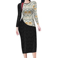 Belgium Family Matching Long Sleeve Bodycon Dress and Hawaiian Shirt with Grand Place Brussels Art Nouveau Floral Spirit