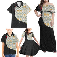 Belgium Family Matching Off Shoulder Maxi Dress and Hawaiian Shirt with Grand Place Brussels Art Nouveau Floral Spirit