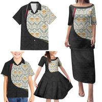 Belgium Family Matching Puletasi and Hawaiian Shirt with Grand Place Brussels Art Nouveau Floral Spirit