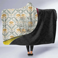 Belgium Hooded Blanket with Grand Place Brussels Art Nouveau Floral Spirit