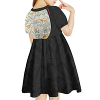 Belgium Kid Short Sleeve Dress with Grand Place Brussels Art Nouveau Floral Spirit