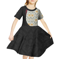 Belgium Kid Short Sleeve Dress with Grand Place Brussels Art Nouveau Floral Spirit