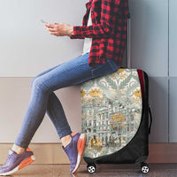 Belgium Luggage Cover with Grand Place Brussels Art Nouveau Floral Spirit