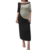 Belgium Puletasi with Grand Place Brussels Art Nouveau Floral Spirit