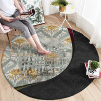 Belgium Round Carpet with Grand Place Brussels Art Nouveau Floral Spirit