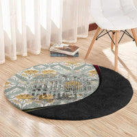 Belgium Round Carpet with Grand Place Brussels Art Nouveau Floral Spirit