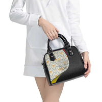 Belgium Shoulder Handbag with Grand Place Brussels Art Nouveau Floral Spirit