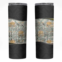Belgium Skinny Tumbler with Grand Place Brussels Art Nouveau Floral Spirit