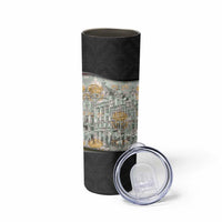 Belgium Skinny Tumbler with Grand Place Brussels Art Nouveau Floral Spirit