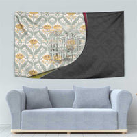 Belgium Tapestry with Grand Place Brussels Art Nouveau Floral Spirit