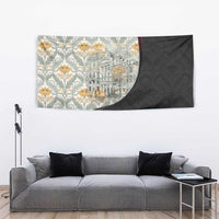 Belgium Tapestry with Grand Place Brussels Art Nouveau Floral Spirit