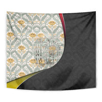 Belgium Tapestry with Grand Place Brussels Art Nouveau Floral Spirit