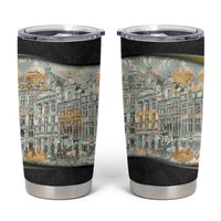 Belgium Tumbler Cup with Grand Place Brussels Art Nouveau Floral Spirit