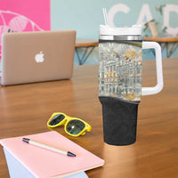 Belgium Tumbler With Handle with Grand Place Brussels Art Nouveau Floral Spirit