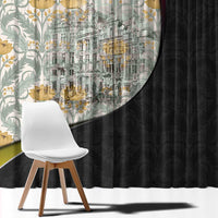 Belgium Window Curtain with Grand Place Brussels Art Nouveau Floral Spirit