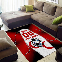 Personalized Turkey Football Grey Wolf Area Rug Turkish Mascot Soccer Ball Burst