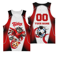 Personalized Turkey Football Grey Wolf Basketball Jersey Turkish Mascot Soccer Ball Burst