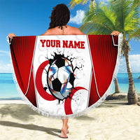 Personalized Turkey Football Grey Wolf Beach Blanket Turkish Mascot Soccer Ball Burst