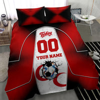Personalized Turkey Football Grey Wolf Bedding Set Turkish Mascot Soccer Ball Burst