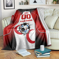 Personalized Turkey Football Grey Wolf Blanket Turkish Mascot Soccer Ball Burst