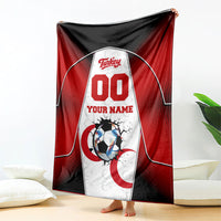 Personalized Turkey Football Grey Wolf Blanket Turkish Mascot Soccer Ball Burst