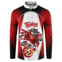 Personalized Turkey Football Grey Wolf Button Sweatshirt Turkish Mascot Soccer Ball Burst