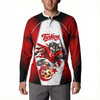 Personalized Turkey Football Grey Wolf Button Sweatshirt Turkish Mascot Soccer Ball Burst