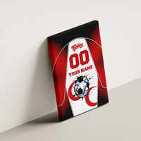 Personalized Turkey Football Grey Wolf Canvas Wall Art Turkish Mascot Soccer Ball Burst