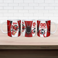 Personalized Turkey Football Grey Wolf Ceramic Mug Turkish Mascot Soccer Ball Burst