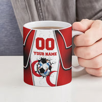 Personalized Turkey Football Grey Wolf Ceramic Mug Turkish Mascot Soccer Ball Burst