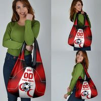 Personalized Turkey Football Grey Wolf Grocery Bag Turkish Mascot Soccer Ball Burst