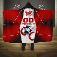 Personalized Turkey Football Grey Wolf Hooded Blanket Turkish Mascot Soccer Ball Burst